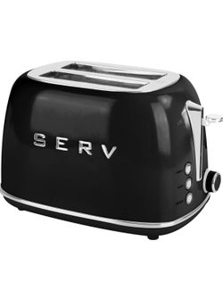Servappetit SERV Retro Black Two Slice Bread Toaster