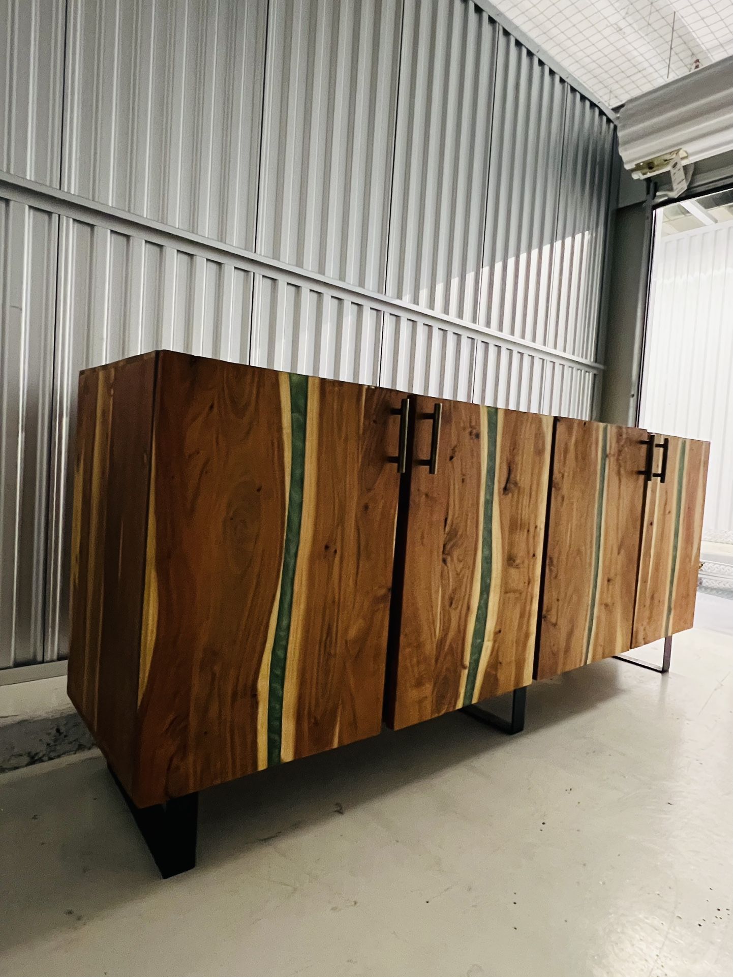 Tropical Wood Epoxy Dresser Cabinet