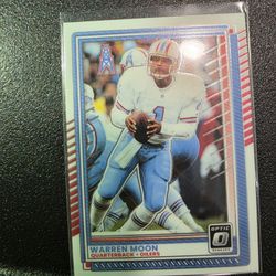 WARREN MOON OILERS BLUE OPTIC PANINI NFL SPORTS CARD!