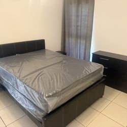 Queen  Bedroom Set With Mattress And 2 Nightstand Dresser And . Free Installation All New Furniture And Free Deliveries 