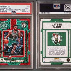 2023 Panini Donruss - Jayson Tatum - Hardwood Masters - Red Fireworks /25 - PSA 9