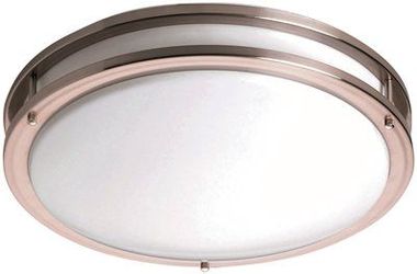 Monument Round Flush Mount Ceiling Fixture White 18 X 4-1/8 In Uses (1) 22-Watt And (1) 32-Watt Fluorescent Circline