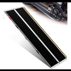 Portable Wheelchair Ramp 8FT, Seamless Non-Slip Aluminum Folding Handicap Ramp