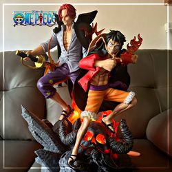 50cm One Piece Monkey D. Luffy Redhead Shanks GK Inheritance and Fetters Statue