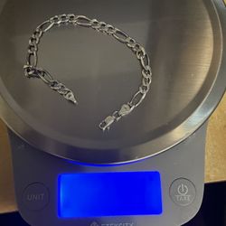 925 silver figaro bracelet
