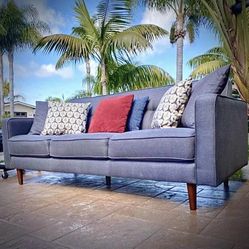 Dark Gray Mid-Century Modern Sofa