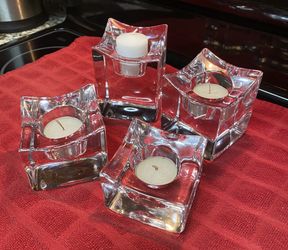Orrefors Crystal Quartet Votive Holder Set