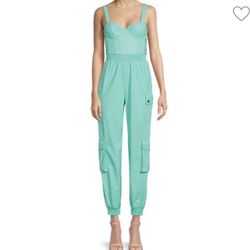 Alice + Olivia faux leather jumpsuit. Petite Xs