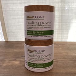 2 PK Raw Sugar Healing Power Reparative Hair Mask 12 Oz Each Avocado Oil