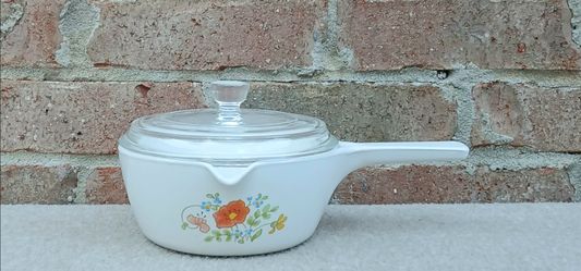 Vintage Corning Corelle Wildflower 2.5 Cup Saucepan/Glass Lid