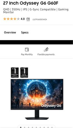 NEW Samsung 27" Odyssey G6 G60F 350Hz QHD Gaming Monitor (Sealed Box)