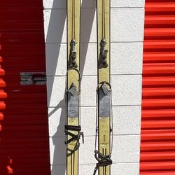 Vintage Ice Ski  Snow Skis Wooden France Hickory Marker