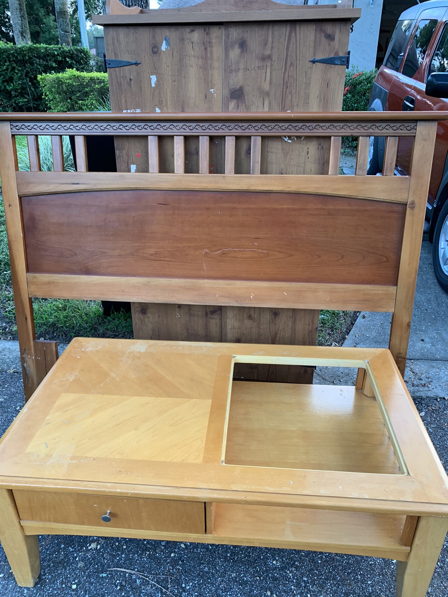 FREE: Head board, Chest and Coffee Table