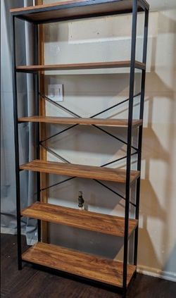 6-Tier Industrial-Style Open Etagere Bookshelf