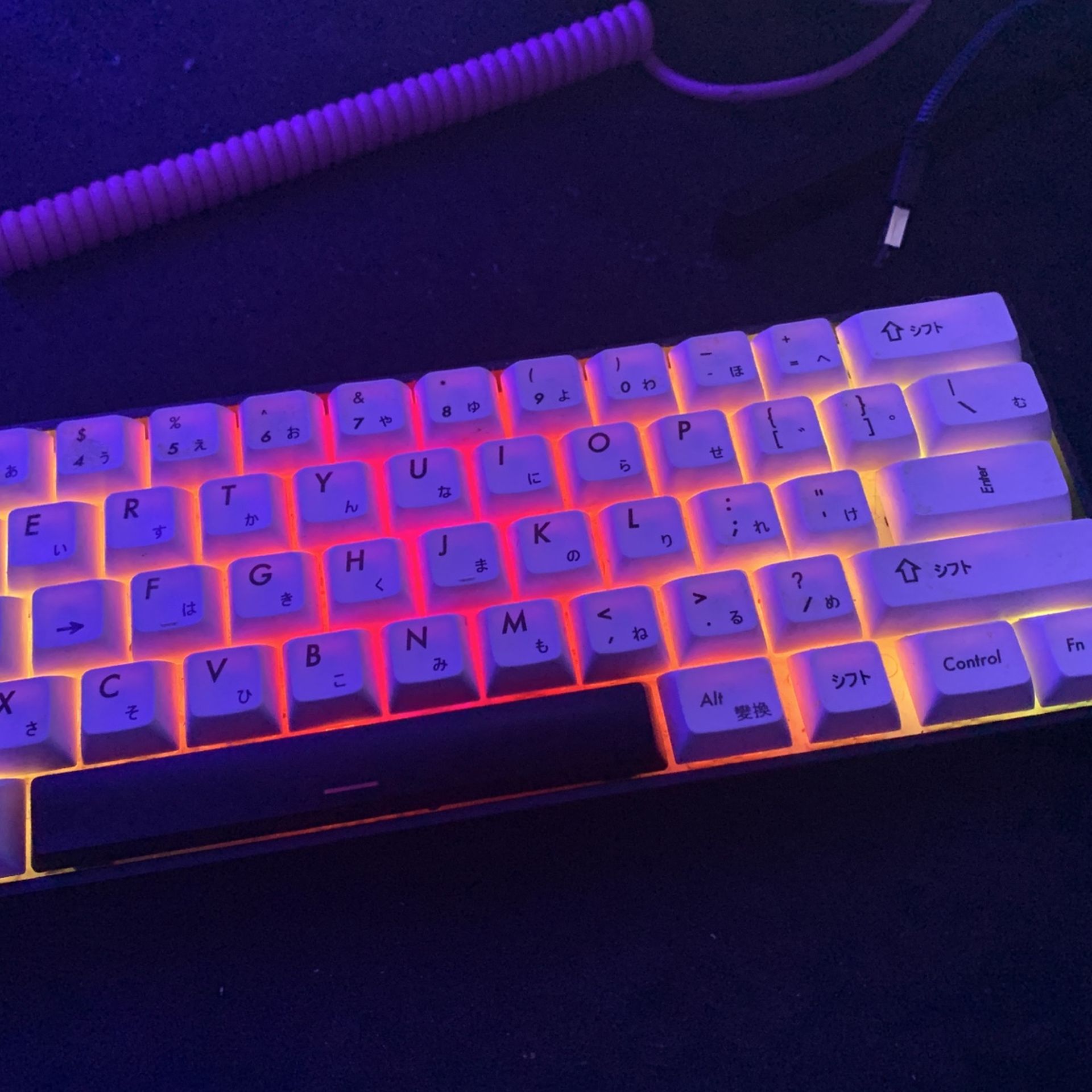 Custom HK Gaming Keyboard, Cherry Blue Switches, Coiled Cable