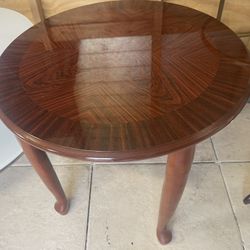 Round Wood Side Table 