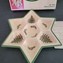 Spode Christmas Tree 14" Star Hors d'Oeuvre Dish