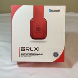 RLX-100 Bluetooth stereo headset, headband, red, brand new in box