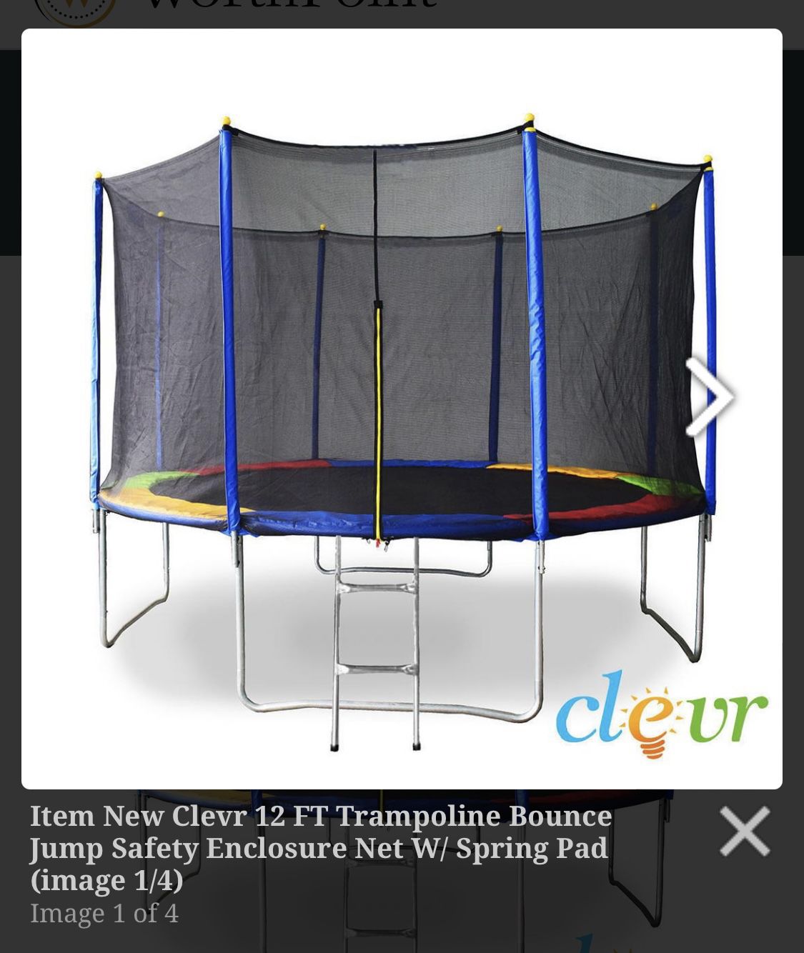 Like NEW CLEVR 12 FT TRAMPOLINE BOUNCE JUMP SAFETY ENCLOSURE NET W/ SPRING PAD 