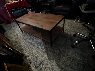 Coffee table tv stand wooden  metal frame living room garage tv gaming chair