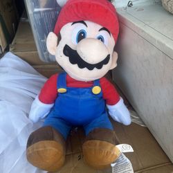 Super Mario Plush Doll 24" Stuffed Toy Pillow Back Pocket Large Nintendo