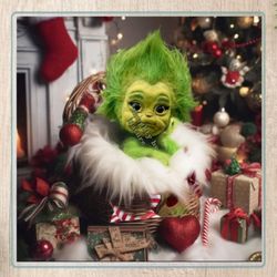 Baby Grinch Cutting Board 