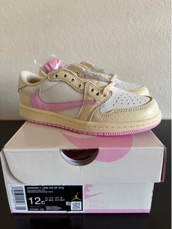 Jordan 1 Low Travis Scott Muslin Pink 12c PS $170