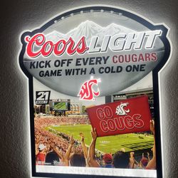 WSU Cougars Coors Lite Up sign