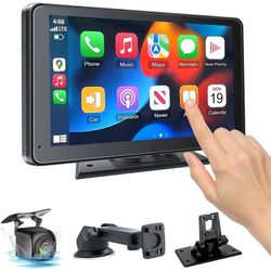 Car Play,Wireless Portable with Apple CarPlay and Android Auto Screen for Car,7" HD Touch Screen Car Stereo with Mirror Link,Backup Camera,Bluetooth5.