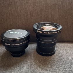 Nikon TC-E2 Lens & Nikon WC-E68 Lens 