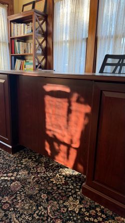 Large Cherry Wood Executive Desk