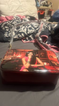 New Diophy BB-8356 Michelle Obama Print Purse NWT PETA Approved Vegan Chain Shoulder Bag