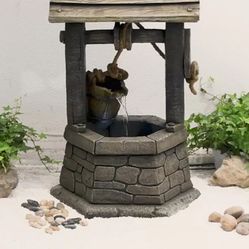 LED FOUNTAIN-WISHING WELL WITH POURING BUCKET