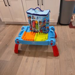MEGA BLOKS BUILD TABLE AND EXTRA BAG BLOKS SEE DESCRIPTION 