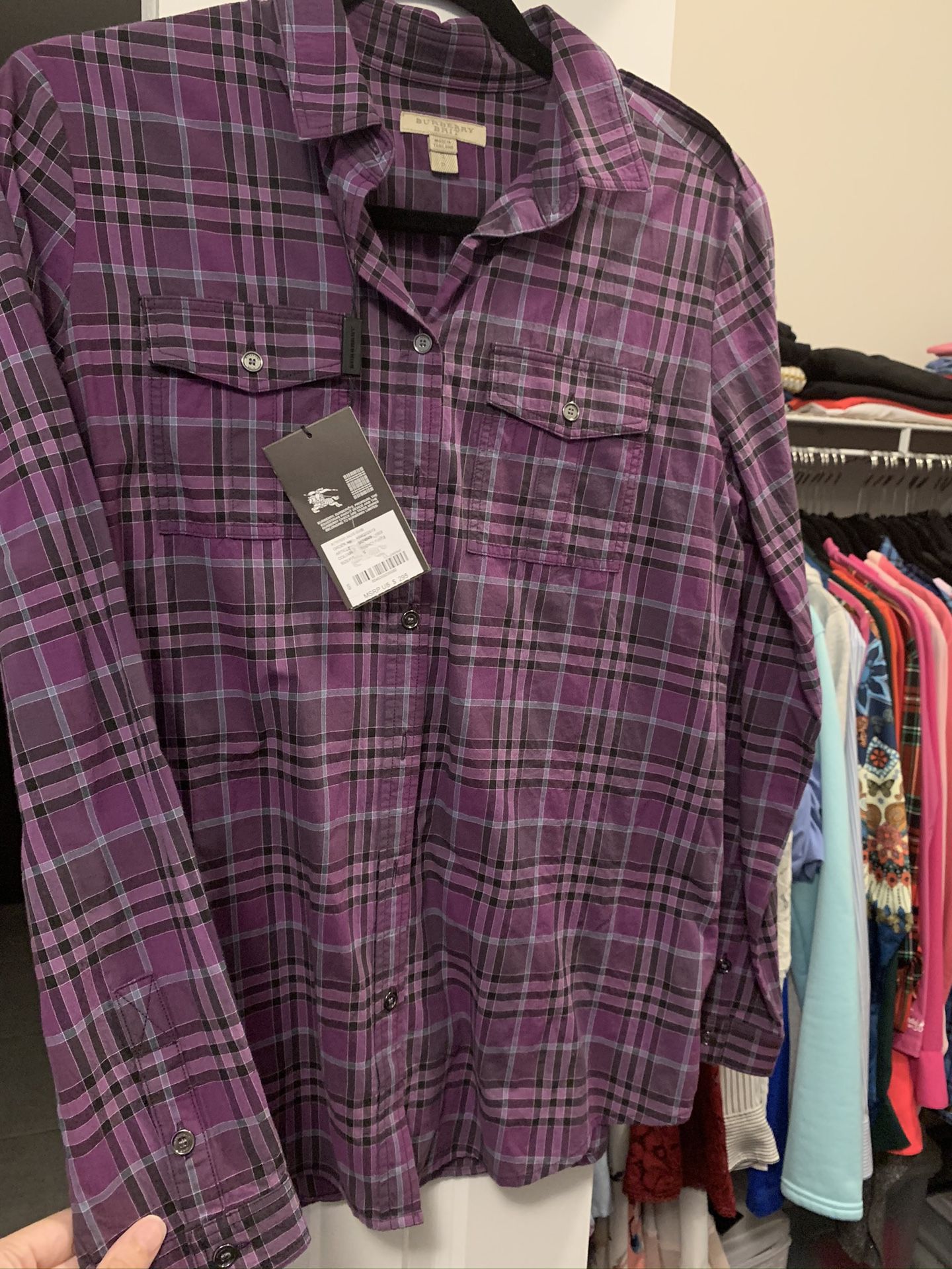 Women fitted New Burberry Shirt Size Small (Value $295)