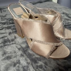 Dolce Vita Satin Block Heels - Rose Gold