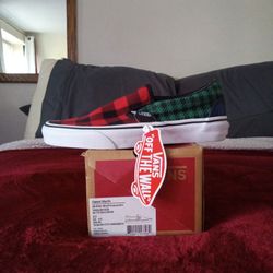 Vans Classic Slip On "Buffalo Mix" Size 4Y Brand New 