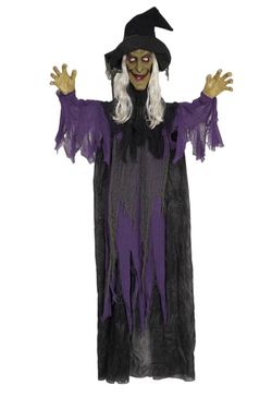 Halloween 6FT Hanging Witch Decorations Outdoor Sound & Touch