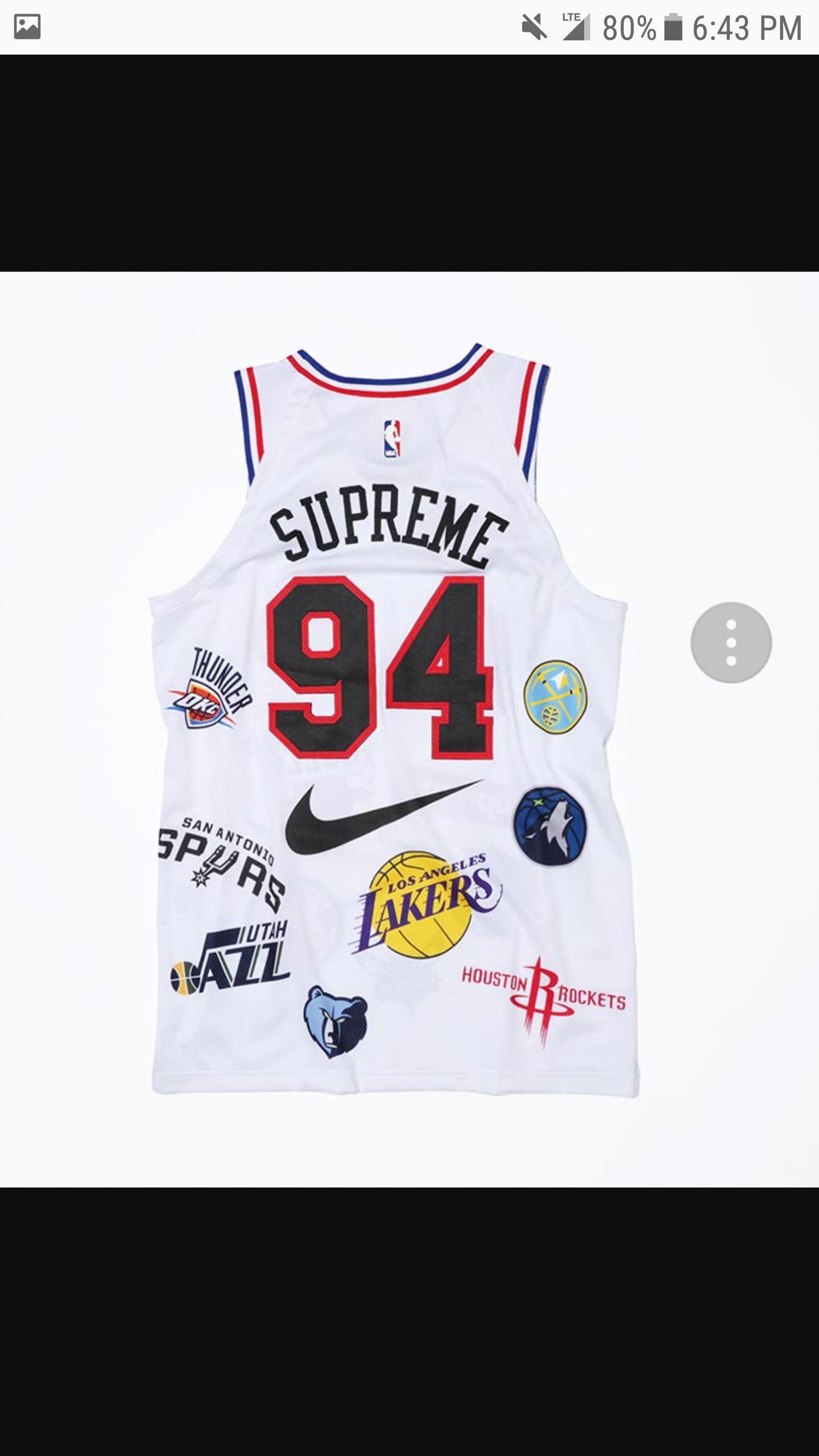 Brand new Supreme Nike White NBA Jersey Size L (Trade for M or /Sell)