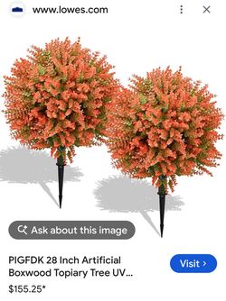 PIGFDK 28-Inch Artificial Boxwood Topiary Trees FACTORY, SEALED, Set of 2