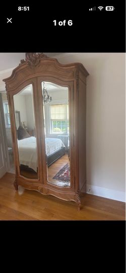 Antique French  mirrored armoire