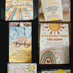 Baby Shower Games + Decor items ( sun theme)