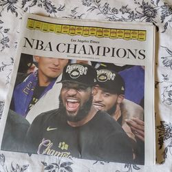Los Angeles Time Commemorative Lakers Championship Newspaper 10-14-20