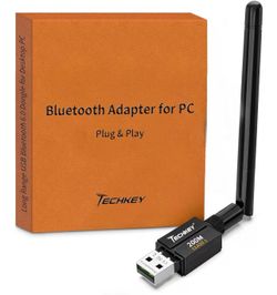 USB Bluetooth 6.0 Adapter for Desktop PC: Plug & Play 600FT Long Range Wireless Dongle with 5dBi Antenna for Laptop Windows 11/10/8.1, Pair BT Headpho