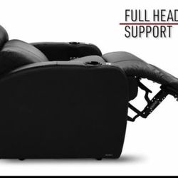 Top Quality Leather Recliners - Loveseat Pair With Tray Tables, Lights, Cup Holders, & Chargers