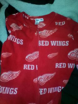 Red Wings Fleece Pj's One piece Long Sleeve 