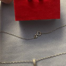 14K Solitaire & Diamond Necklace & Earrings 