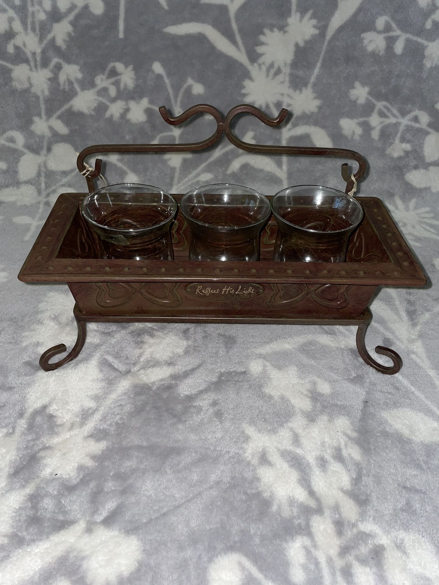 Celebrating Home Table Top Caddy With 3 Votives