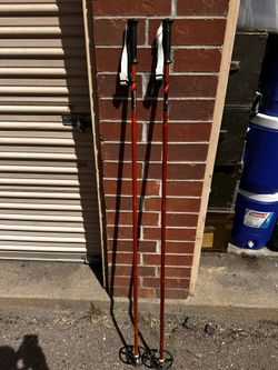 Vintage Bamboo Splitkein Ski Poles 151cm 59.5in Plastic Grips Baskets