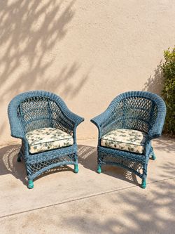 Pair of Vintage Wicker Armchairs
